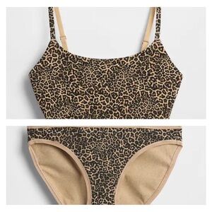 Leopard Print organic cotton bralette and panty BUNDLE